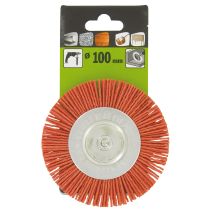 Brosse circulaire nylon rouge Ø 100 mm - SCID