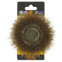 Brosse coupe fils acier laitonné ondulés Ø100mm - SCID
