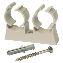 Clip de fixation double + cheville Ø20 (x10)