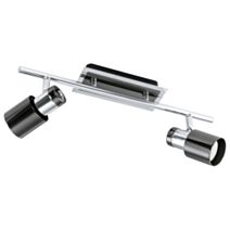 Réglette Davida1 2 spots GU10/5W acier/noir