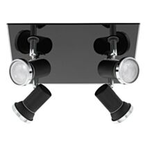4 Spots LED Salle de Bain Tamara 1 Gu10 3,3W Noir