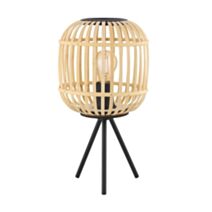Lampe de table Bordesley Ø21 x H 40 cm noir/naturel E27x1 - EGLO
