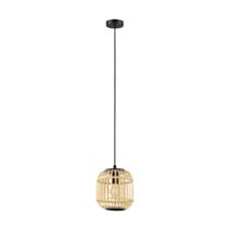 Suspension Bordesley Ø21 x H110 cm noir/naturel E27x1 - EGLO