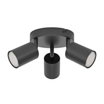 Spot Reciso-E IP20 3x5W Ø14 x 8,5 cm acier noir - EGLO