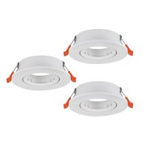 Set de 3 spots encastrables Sapereta Ø9 cm IP20 5W plastique blanc - EGLO