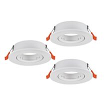 Set de 3 spots encastrables Sapereta Ø9 cm IP20 5W plastique blanc - EGLO