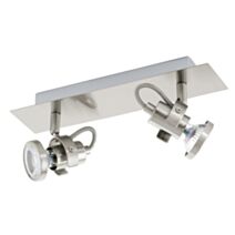 Réglette 2 lumières Tukon3 LED/3,3W acier/nickel mat