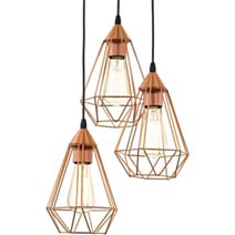 Suspension Tarbes cuivre ø 31 cm E27 3 x 60W - EGLO