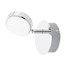 Patère LED SALTO 640lm chrome et blanc satiné