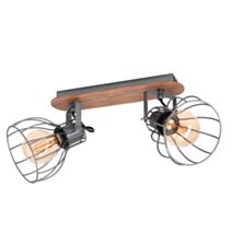 2 Appliques Sambatello E27 40W Marron/Argent