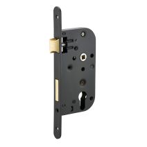 Boîtier de serrure axe à 50mm pour cylindre 2 tours époxy noir bouts ronds - THIRARD