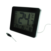 Thermomètre avec sonde filaire intérieur/extérieur noir - OTIO