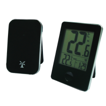 Thermomètre avec capteur extérieur sans fil noir - OTIO