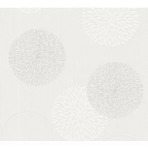 Papier Peint Vinyl Expansé Intissé Fleurs Bulles Blanc 5,3m² - AS CREATION