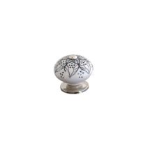 Bouton meuble Jasmin Céramique Noir ø45mm h40mm - B BEAUTY