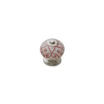 Bouton meuble Jasmin Céramique Rouge ø45mm h40mm - B BEAUTY