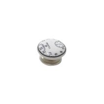Bouton meuble Clock Céramique Blanc ø40mm h26mm - B BEAUTY 