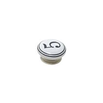 Bouton meuble Chiffre 5 Céramique Noir ø39mm h22mm - B BEAUTY