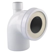 Pipe rigide PVC courte coudée mâle blanche pour WC diam.100 - FITT