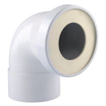 Pipe rigide PVC courte coudée femelle blanche pour WC diam.100 - FITT