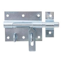 Verrou de box poignée plate + gâche attachée Ø11,5mm 6,4x11,6cm - ALBERTS