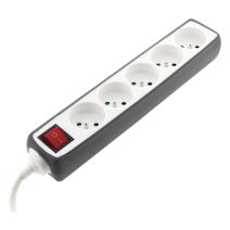 Multiprise 5 prises 16A + interrupteur + coque gris zingué TPx193906