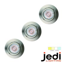 3 Spots Encastrés Orientables Jedi Twistlock Acier Métal Blanc Chaud Ø9cm