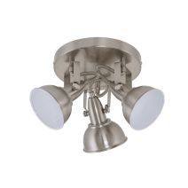 Plafonnier 3 spots métal /blanc satin 