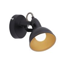 Spot rotatif métal / noir-doré 156x100mm