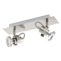 Réglette 2 lumières Tukon3 LED/3,3W acier/nickel mat