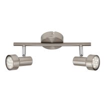 Plafonnier led "sub" 2 spots métal / nickel mat