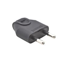 Fiche Mâle à Coiffe Sortie Droite 2P 6A Noir - DEBFLEX