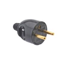 Fiche Mâle Portefeuille 2P+T 16A Sortie Droite Noir - DEBFLEX