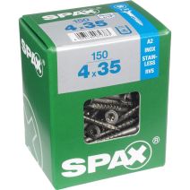 150 vis 4x35 tête fraisée empreinte t-star+ T20 inoxA2 SPAX