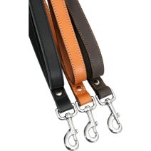 LAISSE DOUBLE MARRON CUIR 1M/25MM