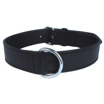 COLLIER DOUBLE NOIR CUIR 65CM