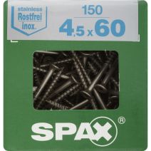 150 vis 4,5x60 tête fraisée empreinte t-star+ T20 inoxA2 SPAX