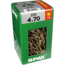 250 vis 4x70 tête fraisée empreinte t-star+ T20 gris SPAX
