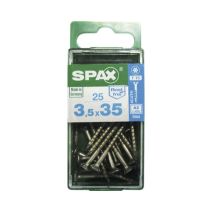 25 vis 3,5x35 tête fraisée empreinte t-star+ T20 inoxA2 SPAX