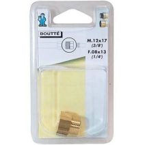 Mamelon laiton double femelle réduit 12x17-8x13 - 1111793 - BOUTTE
