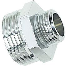 Mamelon laiton double mâle réduit 20x27 15x21 chrome - 6111682 - BOUTTE