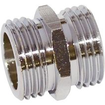 Mamelon laiton double mâle égal 15x21 chrome - 6111361 - BOUTTE