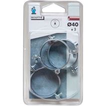 3 colliers fixation métal simple Ø40 1032784 - BOUTTE