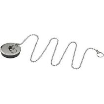 Bouchon caoutchouc + inox Ø37x40 chaînette 40cm - NOYON THIEBAULT