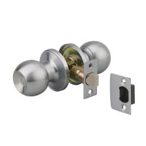 Serrure tubulaire bec de cane chromé mat - axe réglable 60/70mm