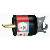 Fiche mâle 16A 2 pôles + terre avec orientation du câble à 3