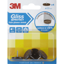 Patin glisseur alvéolé à clouer Ø22mm - 3M