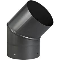 Coude 45° sans pli Rigide Email Noir Mat Ø13,9cm