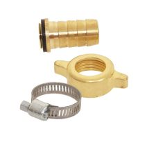 Raccord d'arrosage rapide 2 pièces laiton Ø15mm + collier 20x27