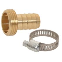 Raccord arrosage rapide 1 pièce laiton Ø15mm - 20x27 + 1 collier